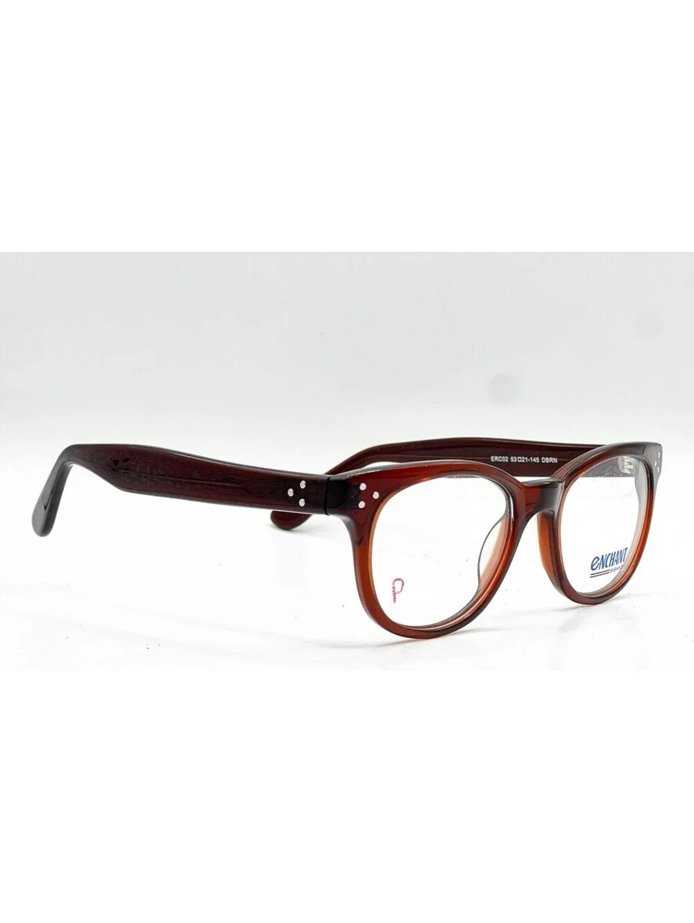 Enchant Eyewear Erc02 Dbrn Deep Brown Authentic Eyeglasses 53-21-145